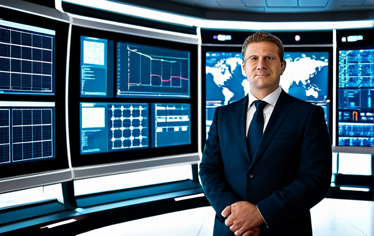 **Prompt 1: Intelligent Grid Architect**
A professional electrical engineer, fully clothed in a modest business suit, stands with a confident, natural pose in a sophisticated, futuristic energy control room. Large, translucent digital screens display complex smart grid data, real-time energy flow visualizations, and advanced cybersecurity protocols. The environment is sleek, modern, and high-tech, with subtle ambient lighting. Perfect anatomy, correct proportions, natural pose, well-formed hands, proper finger count. Professional photography, high quality, realistic, safe for work, appropriate content, professional dress.